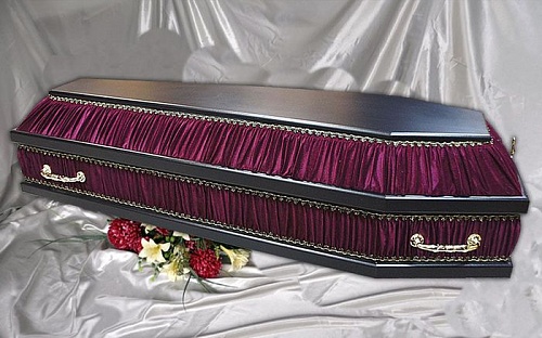 ГРОБ КОМБИ ЧЁРНЫЙ ШЕСТИГРАННИК